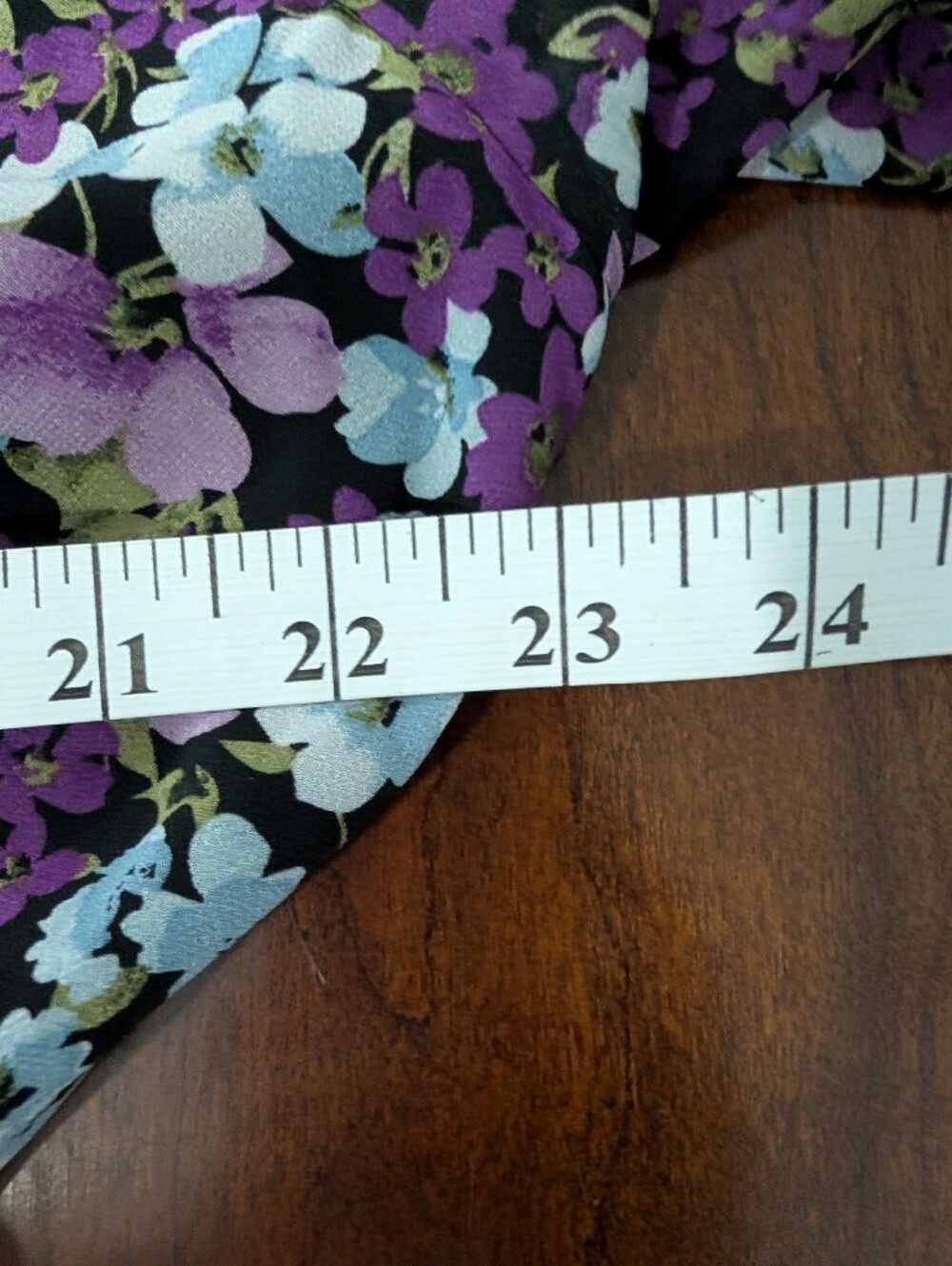 Blue And Purple Floral Dress With Long Sleeves, Size XL - Picture 7 of 7